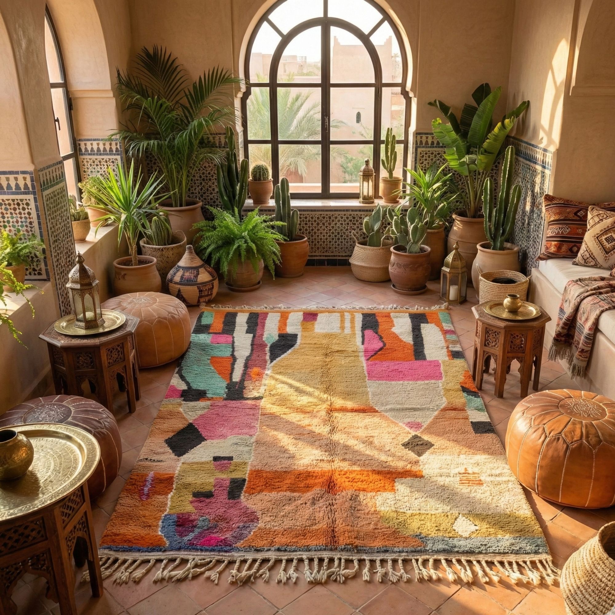 Beni Ourain Moroccan — Colorful Moroccan Rug — Peach Berber Rug
